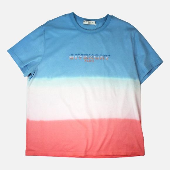 Givenchy Tricolor Tie-Dye Cotton Crew Neck T-Shirt - L